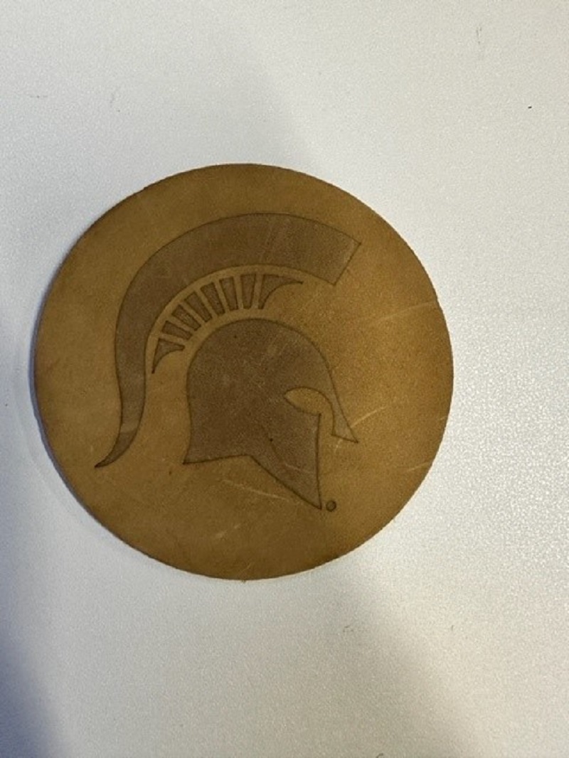 Michigan State Coasters.  Leather with embossed logo.