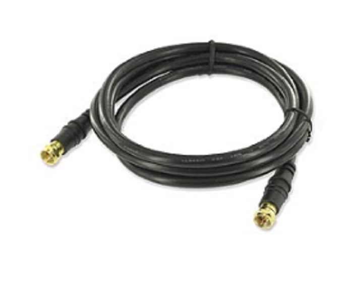 25' RG6 Quad-Shield Coaxial Video Cable with F-Type Coax Connectors - Black