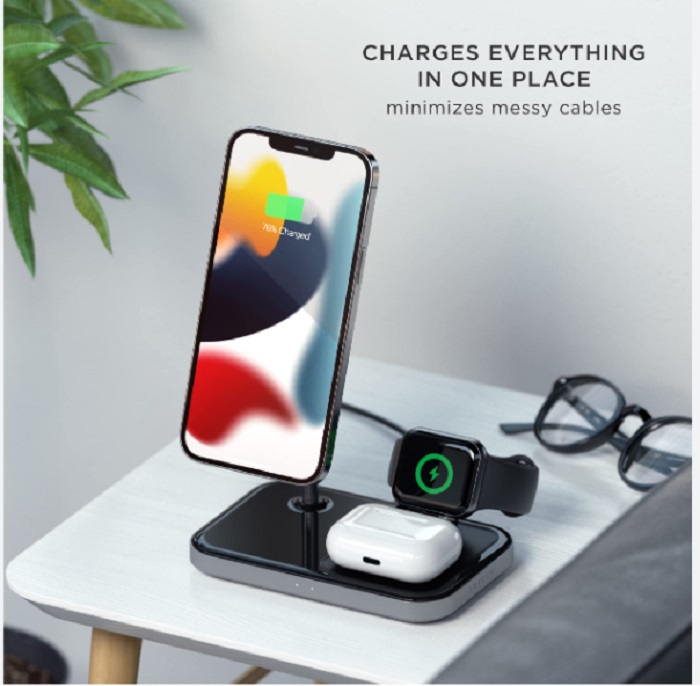 Satechi 3-in-1 Magnetic Wireless Charging Stand- iphone-Airpods & Apple Watch