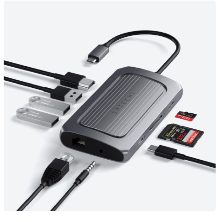 Satechi USB4 Multiport Adapter with 8K HDMI -MacBook Pro/Air, iMac/iMini, Mac Studio, iPad Pro/Air/Mini & Microsoft Surface Pro
