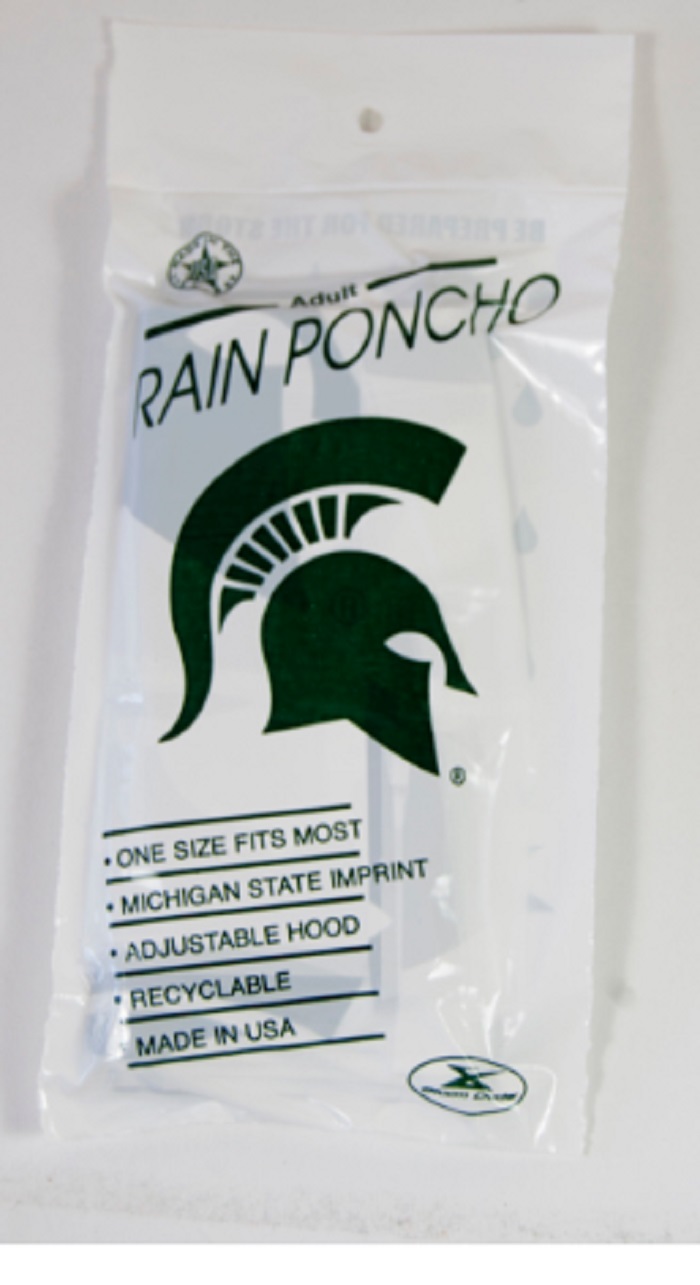 Rain Poncho, adult size, heavyweight, reusable, PVC free.