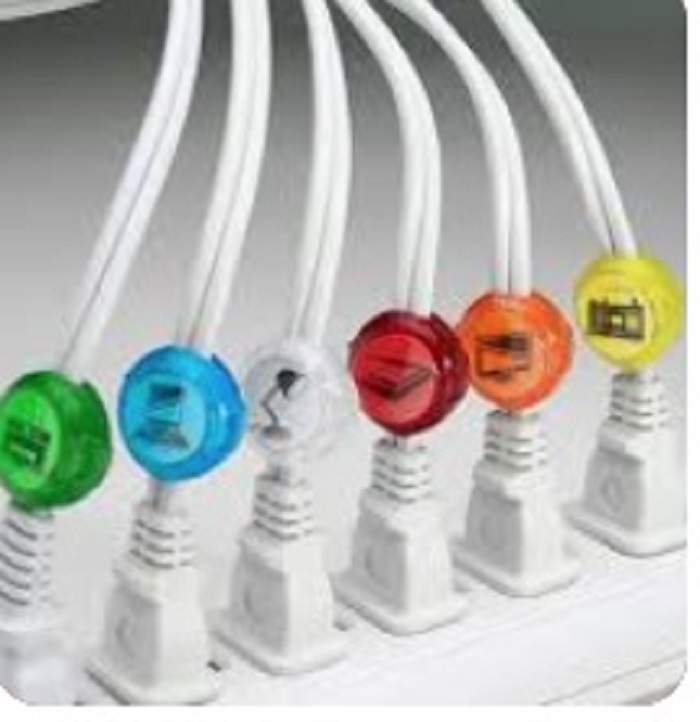 Dotz Cord Identifiers, Cord and Cable Management for Home and Office, 5 Count, Bright Colors 