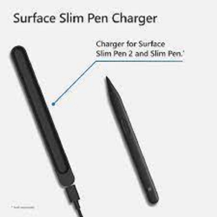 Microsoft Slim Pen Charger-Black-Charging cradle for Surface Pen 2/1. Includes USB-A cable. 