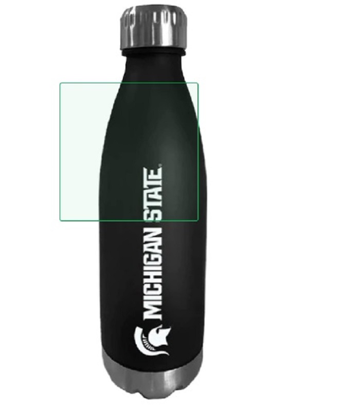 Michigan State Frosted Bullet Bottle- This 24 oz. plastic water bottle has a black frosted finish and a Spartan helmet 