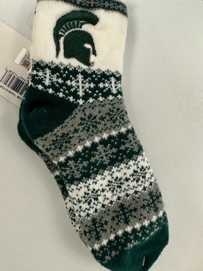 MSU Holiday Fuzzy Socks