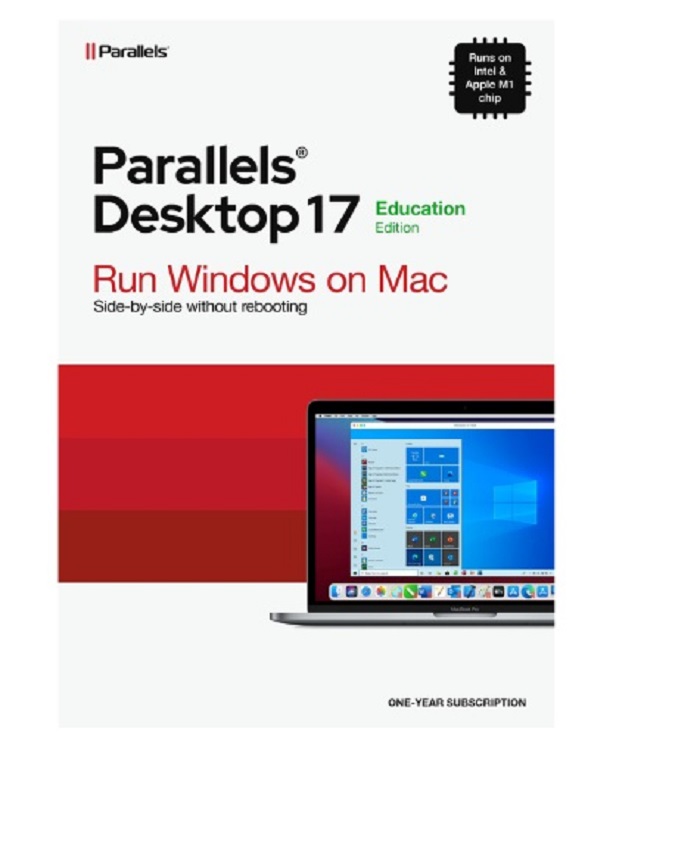 Parallels Desktop Academic Flat Pack - For Mac or Windows.  1 Year Subscription English-French-Spanish